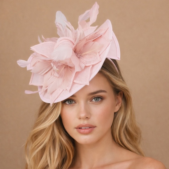 Accessories - Pink Kentucky Derby & Oaks Fascinator Hat | Feather Floral Headpiece